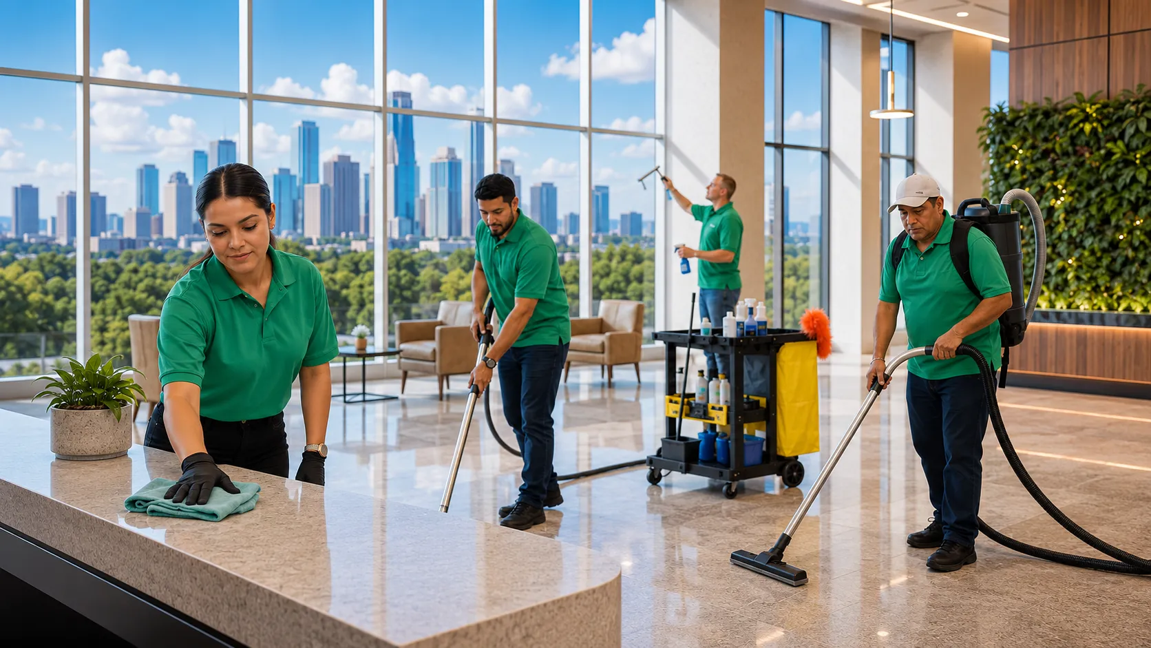 Bright, professionally cleaned commercial office in Texas
