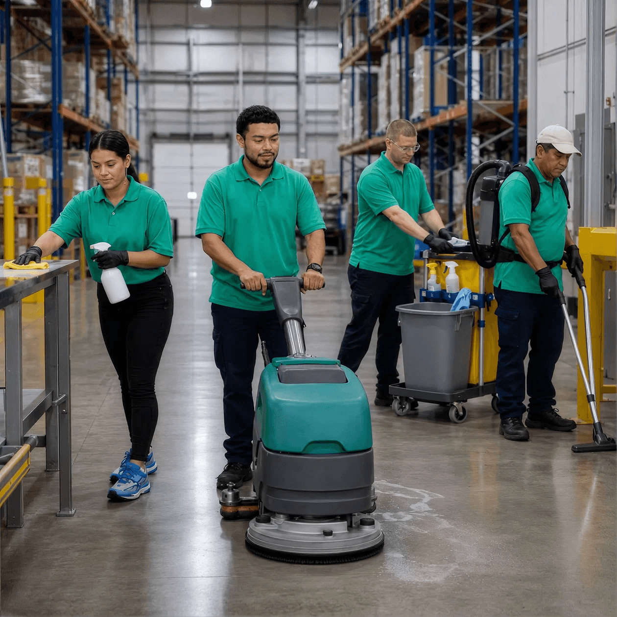 ABS commercial cleaning professional at work