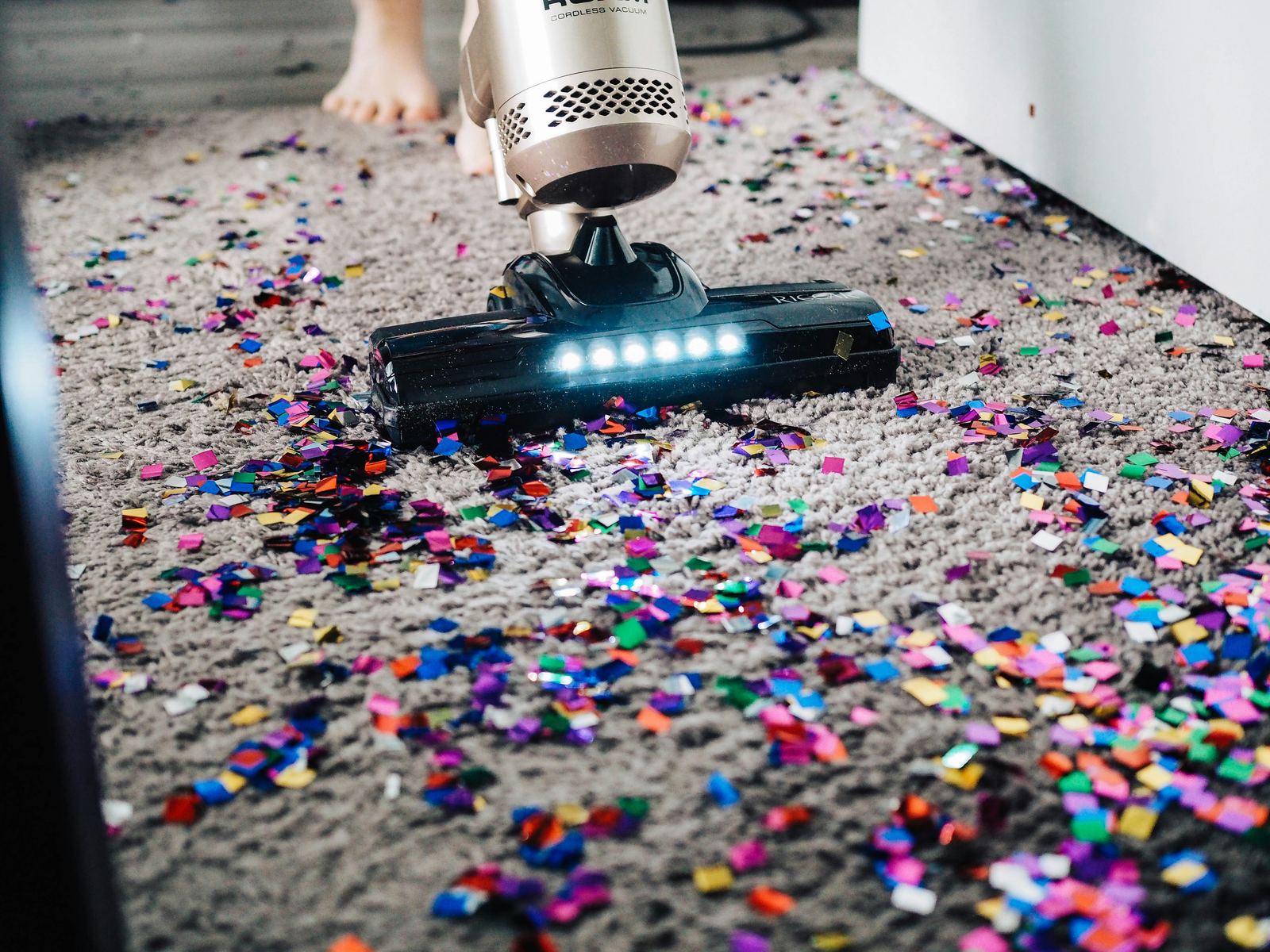 A clean, freshly vacuumed carpet