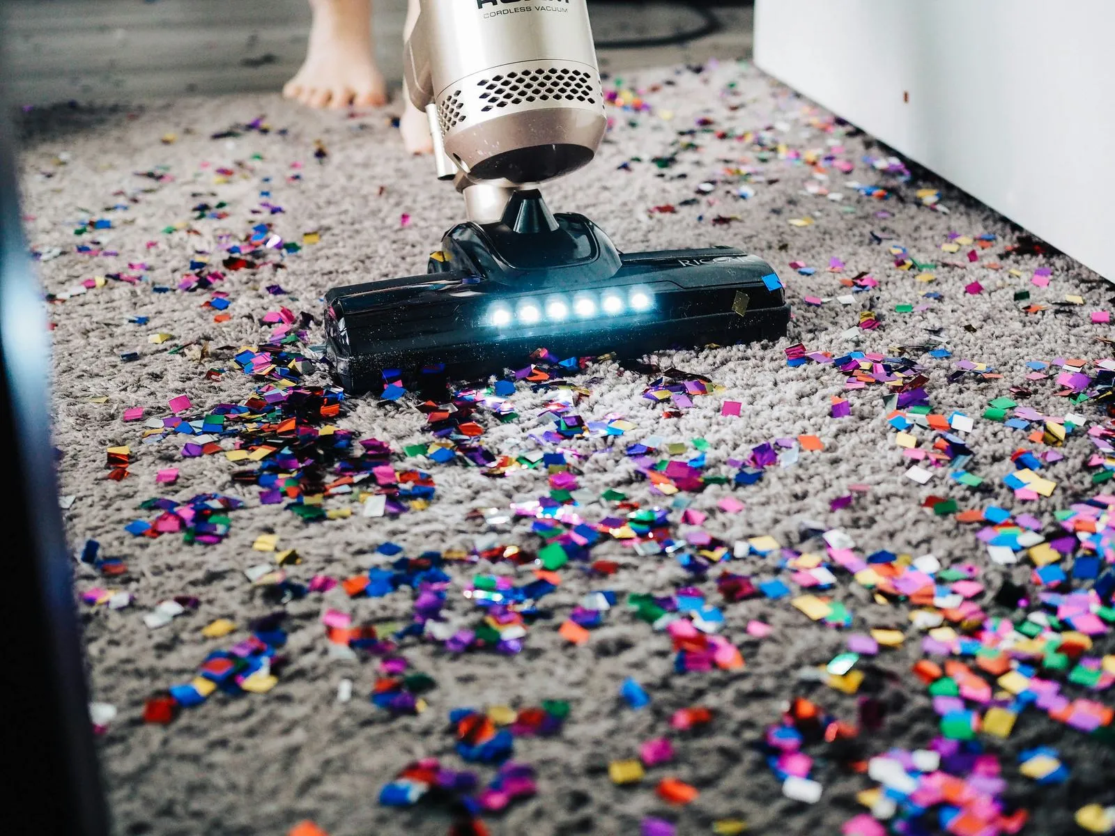 A clean, freshly vacuumed carpet