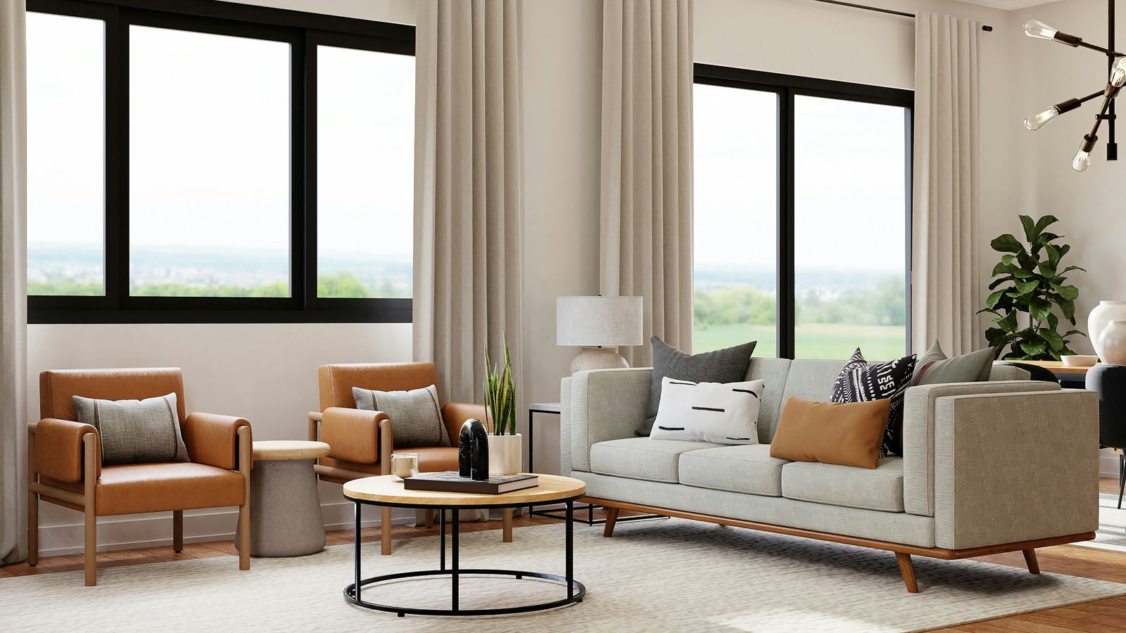 Comparison of commercial carpet cleaning in an office and residential cleaning in a living room