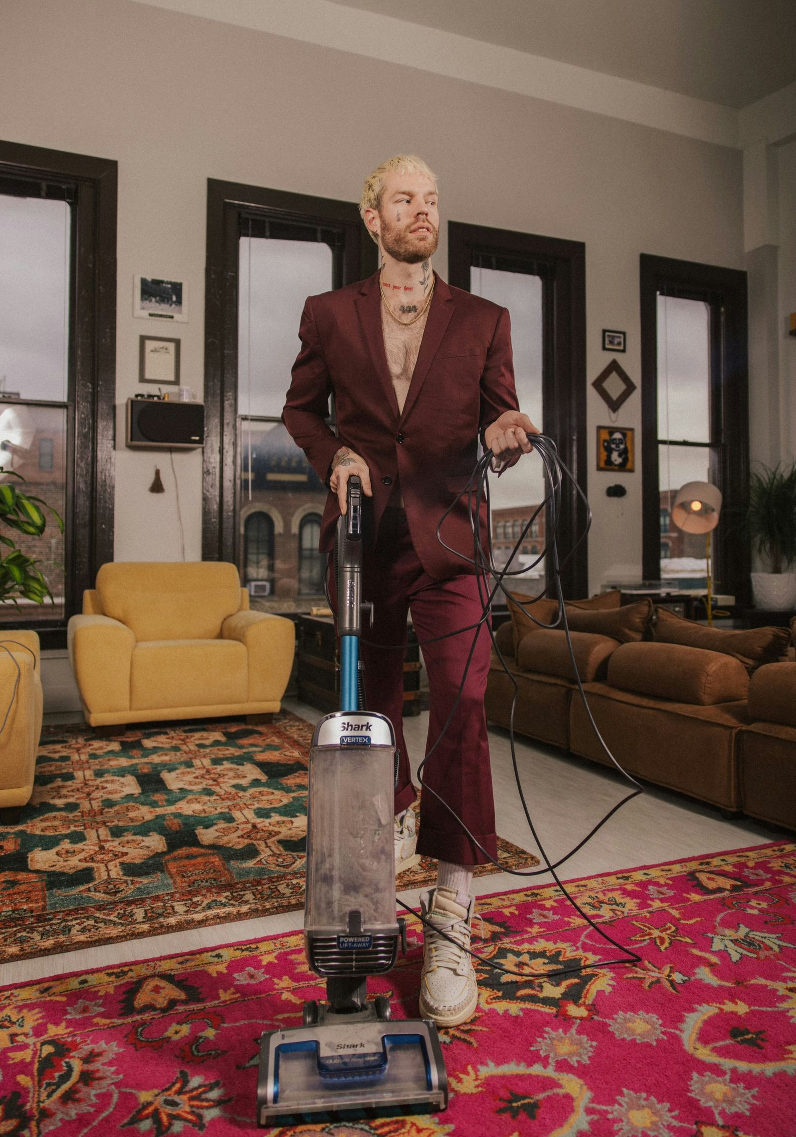 A variety of carpet cleaning equipment and solutions